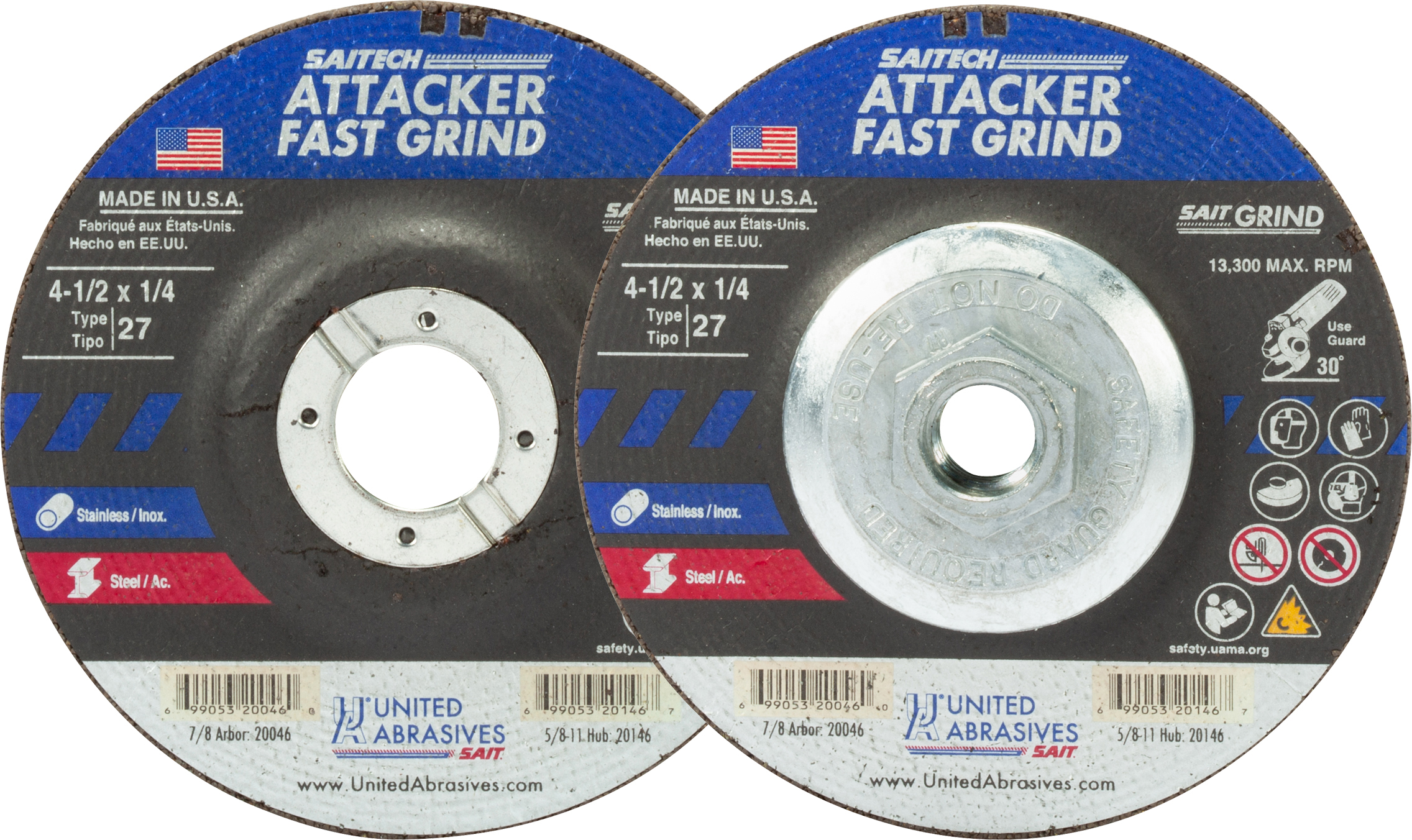 DS 4-1/2 X 1/4 X 7/8 ATTACKER - Grinding Wheels